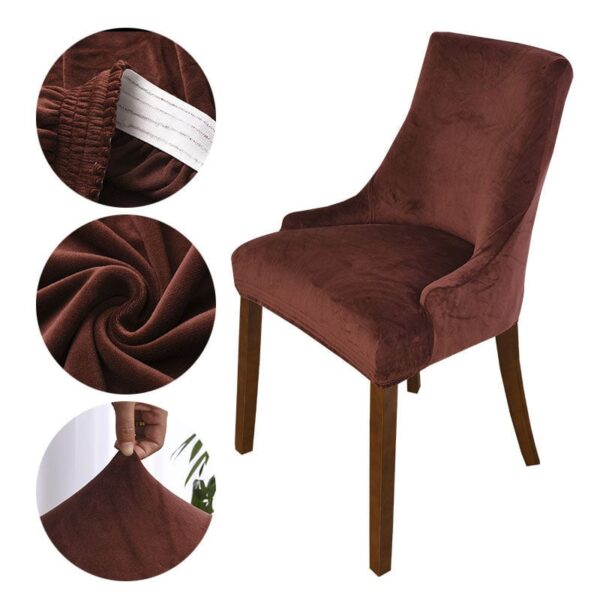 Stretch-Samt Hussen für armlosen Wingback-Stuhl – Bild 9